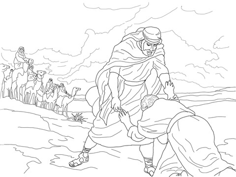 Esau Forgives Jacob Coloring Page